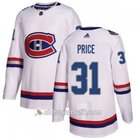 Män Ishockey Montreal Canadiens Tröja Carey Price 31 Adidas 2017-2018 Vit Classic Authentic
